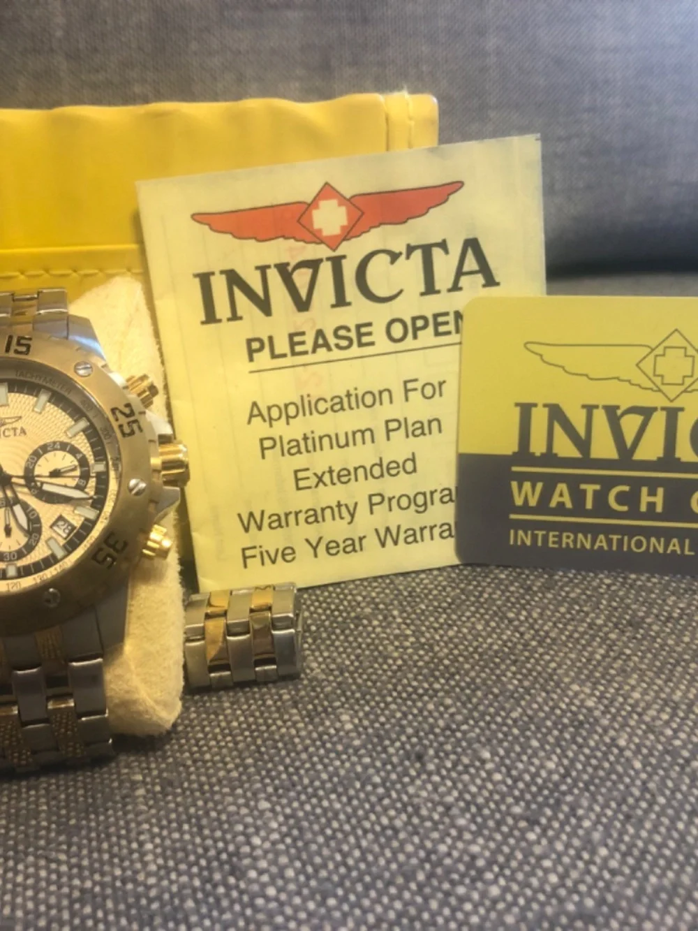 Invicta gold and silver watch